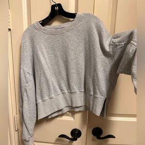 Glam size large gray crop sweatshirt